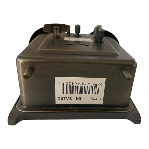 Bulova Holgate Mechanical Twin Bell Alarm Clock, B8128 - Picture 5 of 9